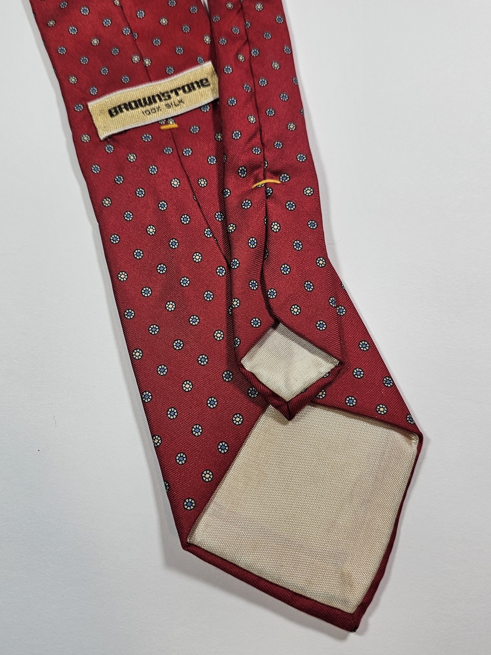 Men's Maroon Micro-Pattern Tie - Picture 7 of 7